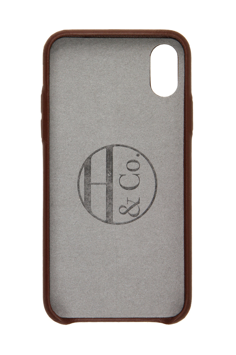 iPhone X Case, Brown Leather - QHA UK
