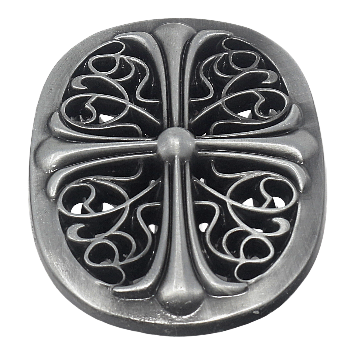 QHA Mens Antique Gothic Designer Cross Oval Belt Buckle, Fits 38mm Belts C02