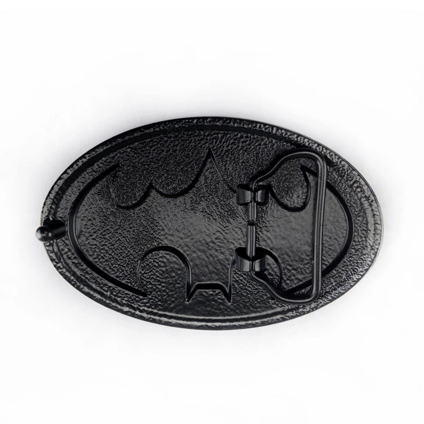 QHA Mens Classic Bat Symbol Belt Buckle, Black & Yellow Enamel Fits 38mm Belts C07