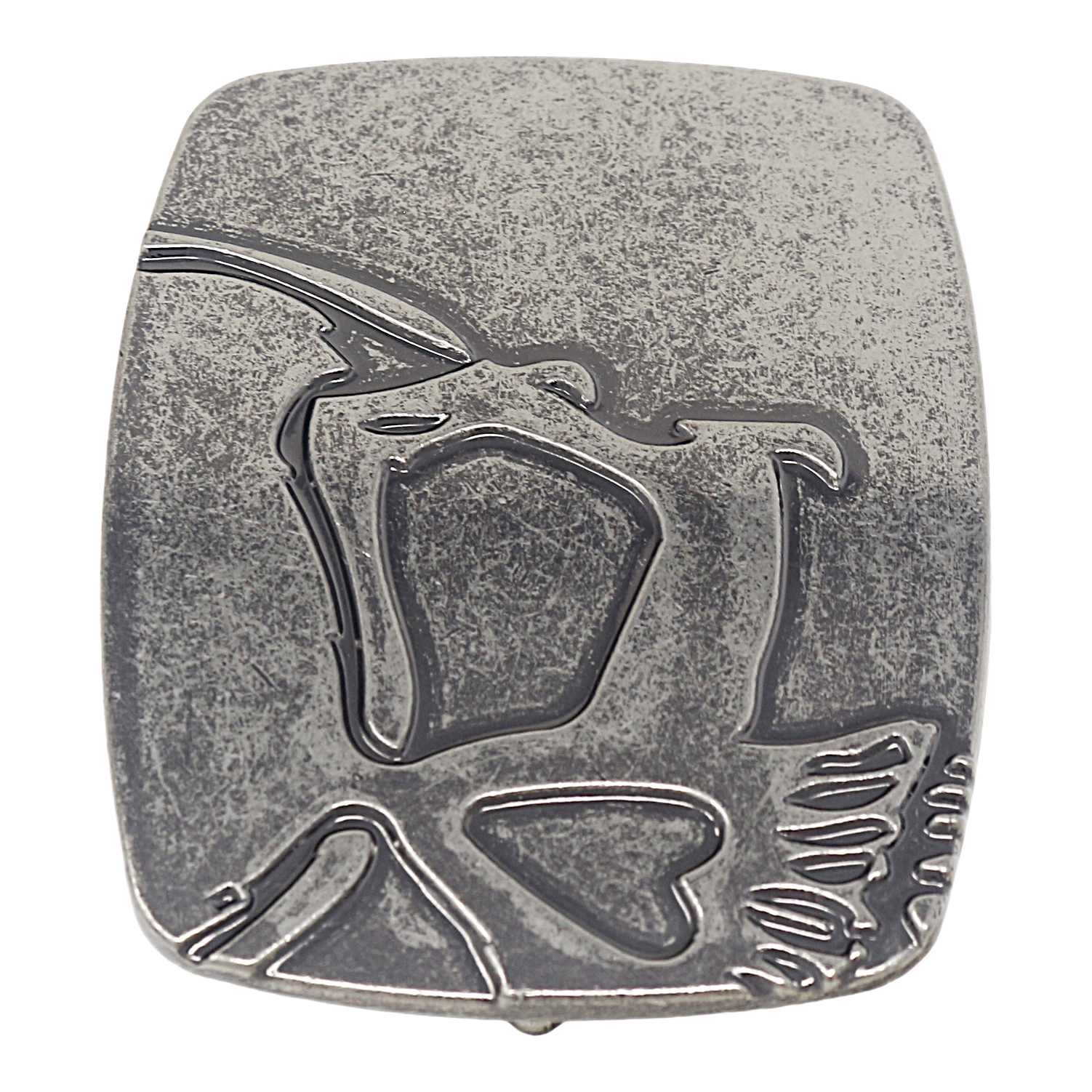 QHA Mens Antique Silver Skull Profile Belt Buckle Fits 38mm Snap On Belts C08