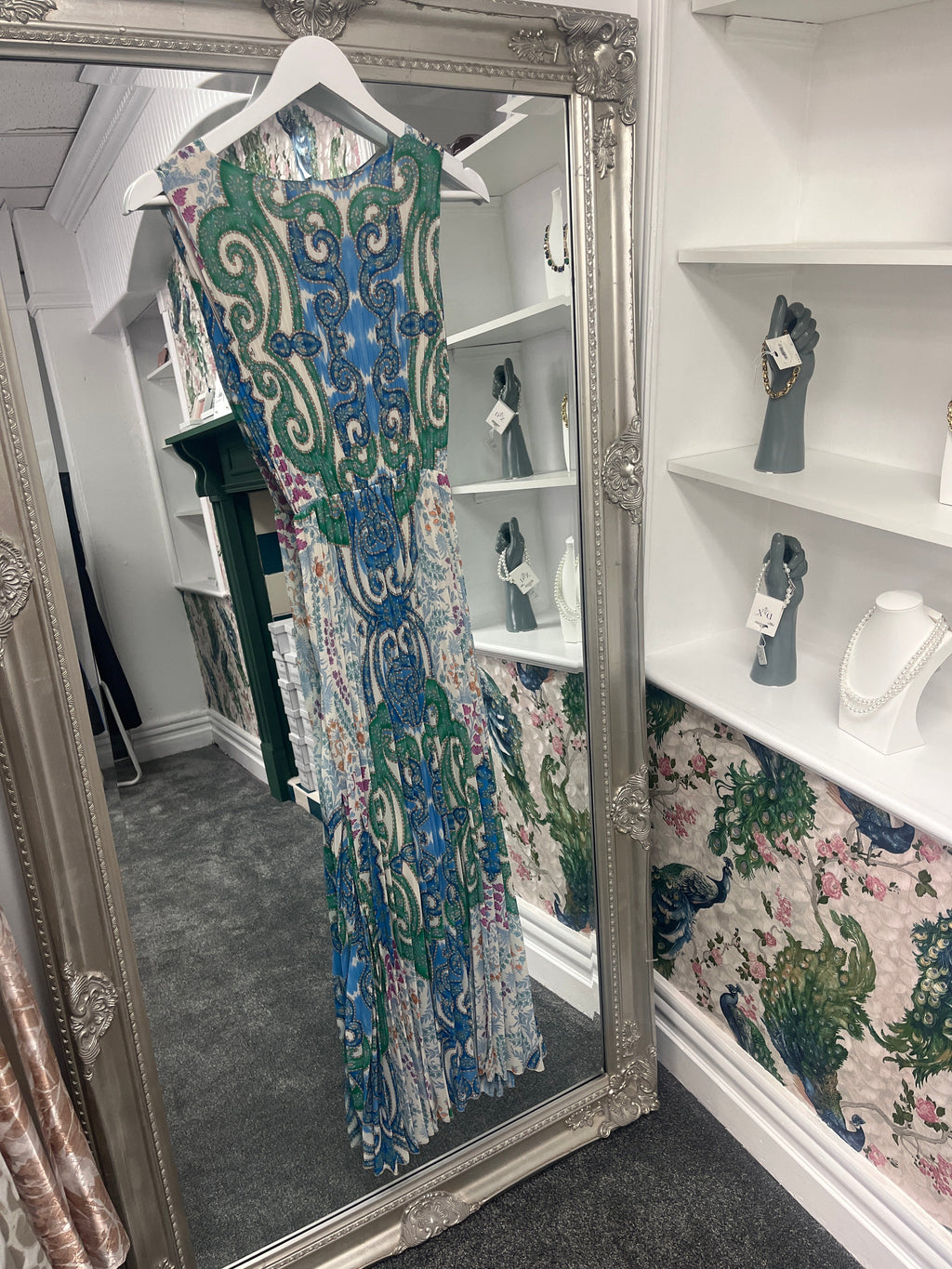 Multicoloured Maxi Pleated Sleeveless Dress | One Size Women’s Dress 8-14