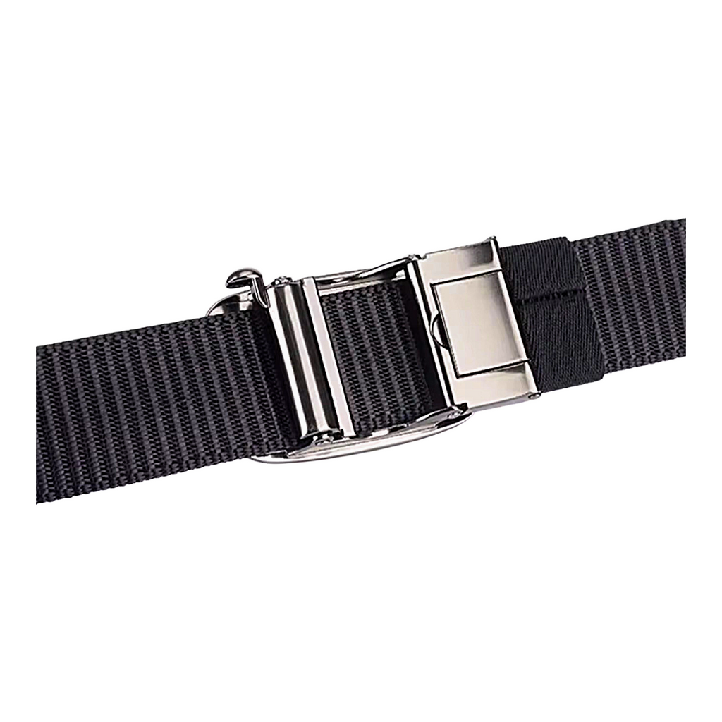 QHA Unisex Canvas Ratchet Belt, Gunmetal Abstract Geometric Buckle CB03
