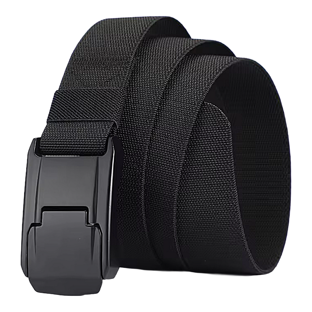 QHA Unisex Canvas Ratchet Belt, Ultra-Minimalist Plastic Buckle CB04