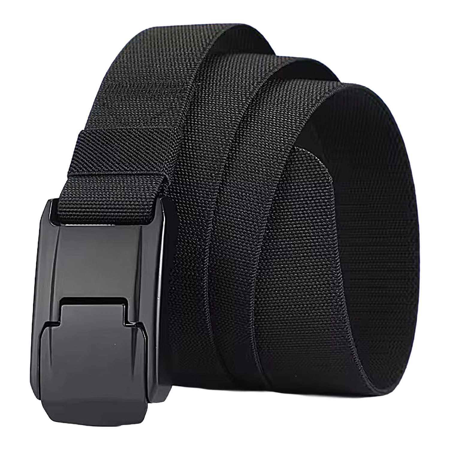 QHA Unisex Canvas Ratchet Belt, Ultra-Minimalist Plastic Buckle CB04