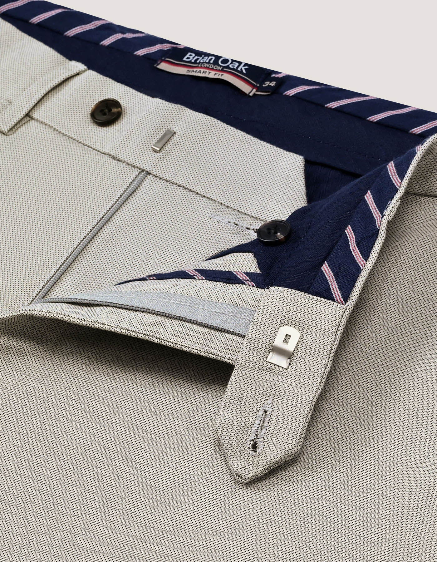 Light Grey Textured Chinos