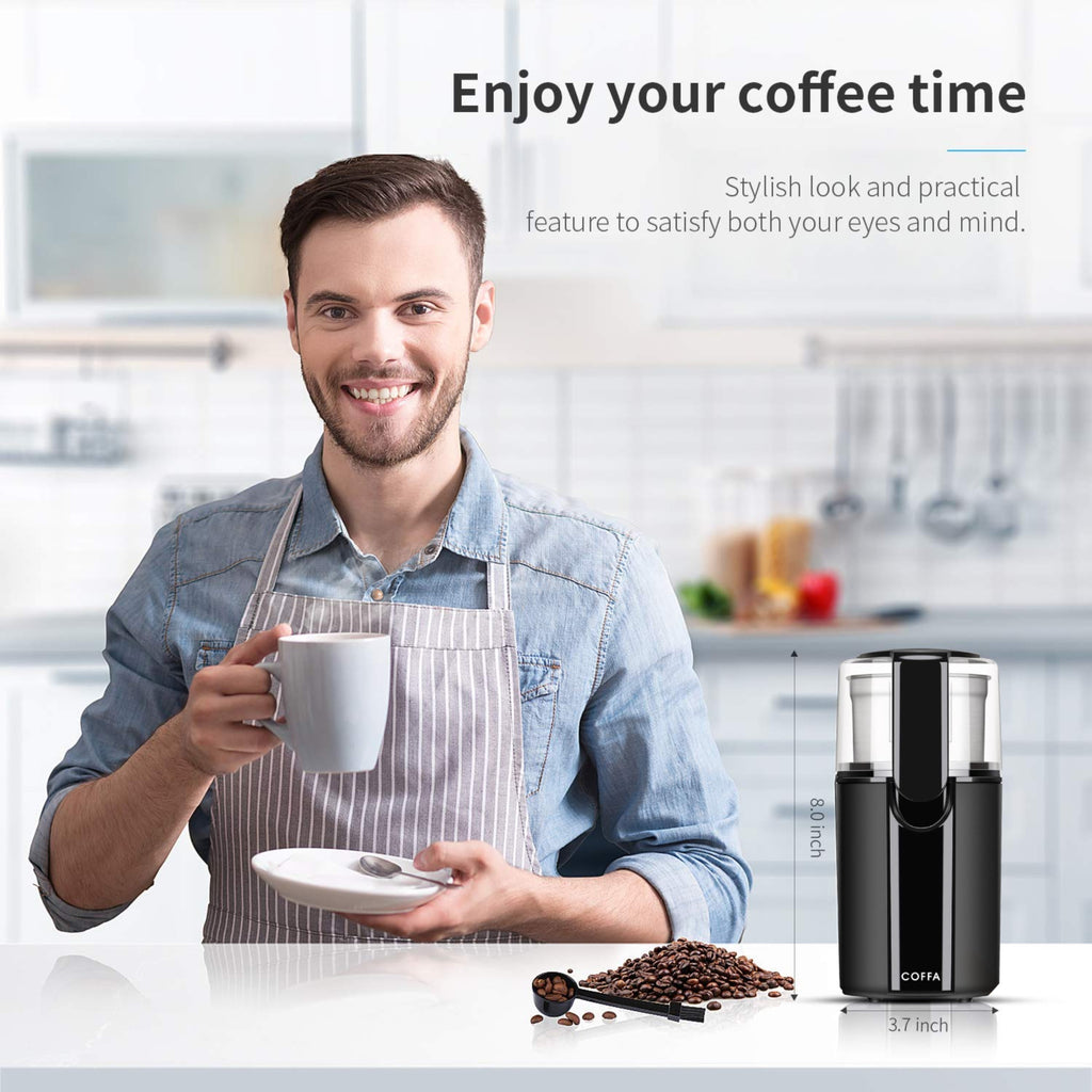 Electric Coffee and Spice Grinder 2 Bowls for Wet and Dry Grinding 70g COFFA