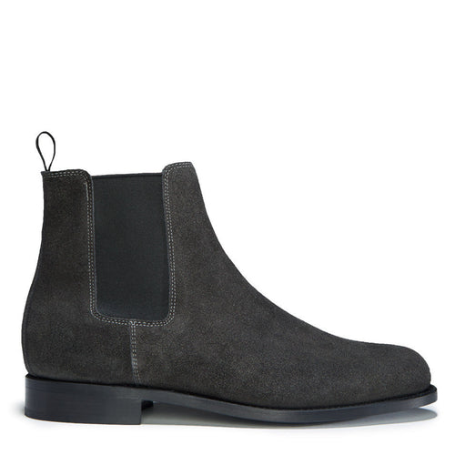 Grey Suede Chelsea Boots, Welted Leather Sole - QHA UK