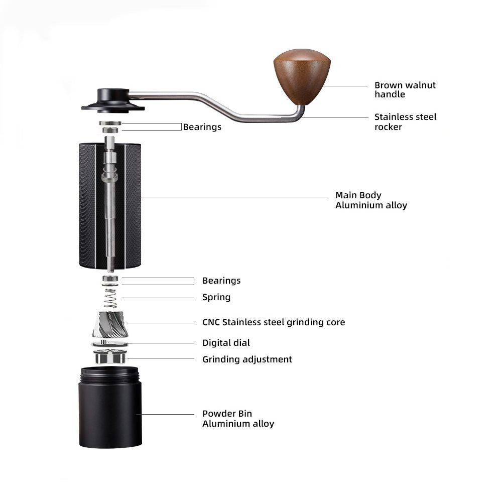 COFFA Manual Coffee Grinder 25g Stainless Steel Burr Adjustable for Espresso