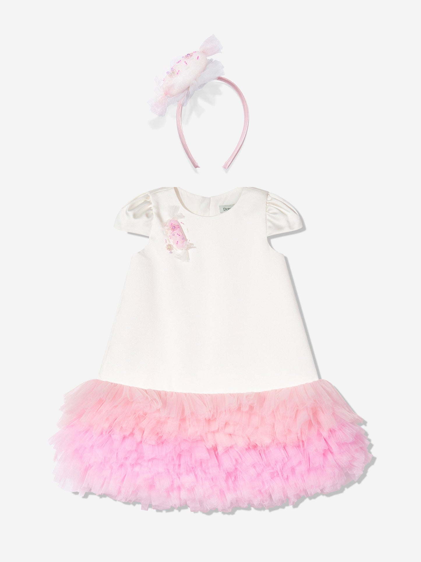 DRESS & Fleur Girls Ivory Tiered Tulle Occasion Dress Ages 3–7 Yrs