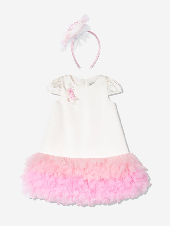 DRESS & Fleur Girls Ivory Tiered Tulle Occasion Dress Ages 3–7 Yrs