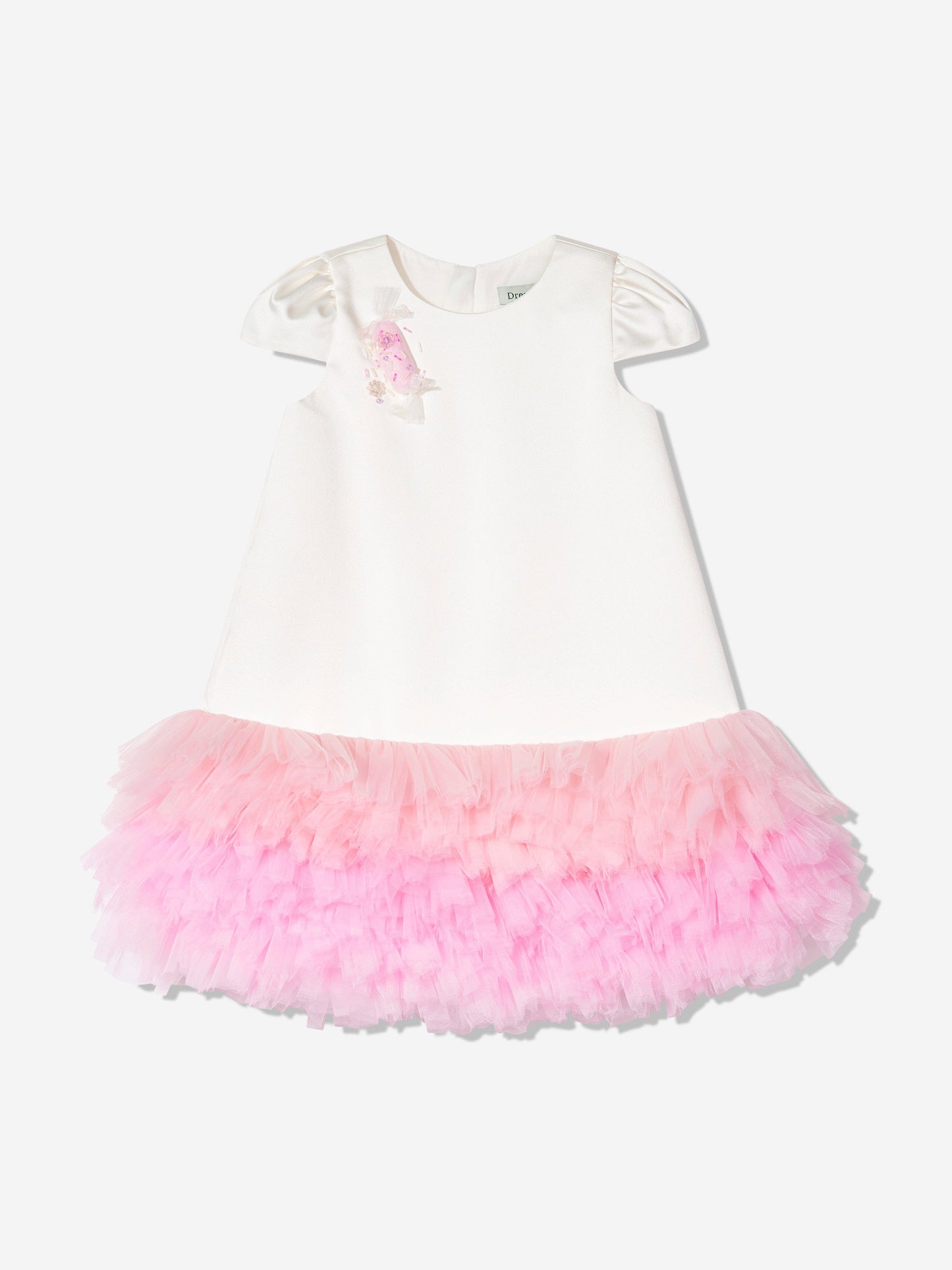 DRESS & Fleur Girls Ivory Tiered Tulle Occasion Dress Ages 3–7 Yrs