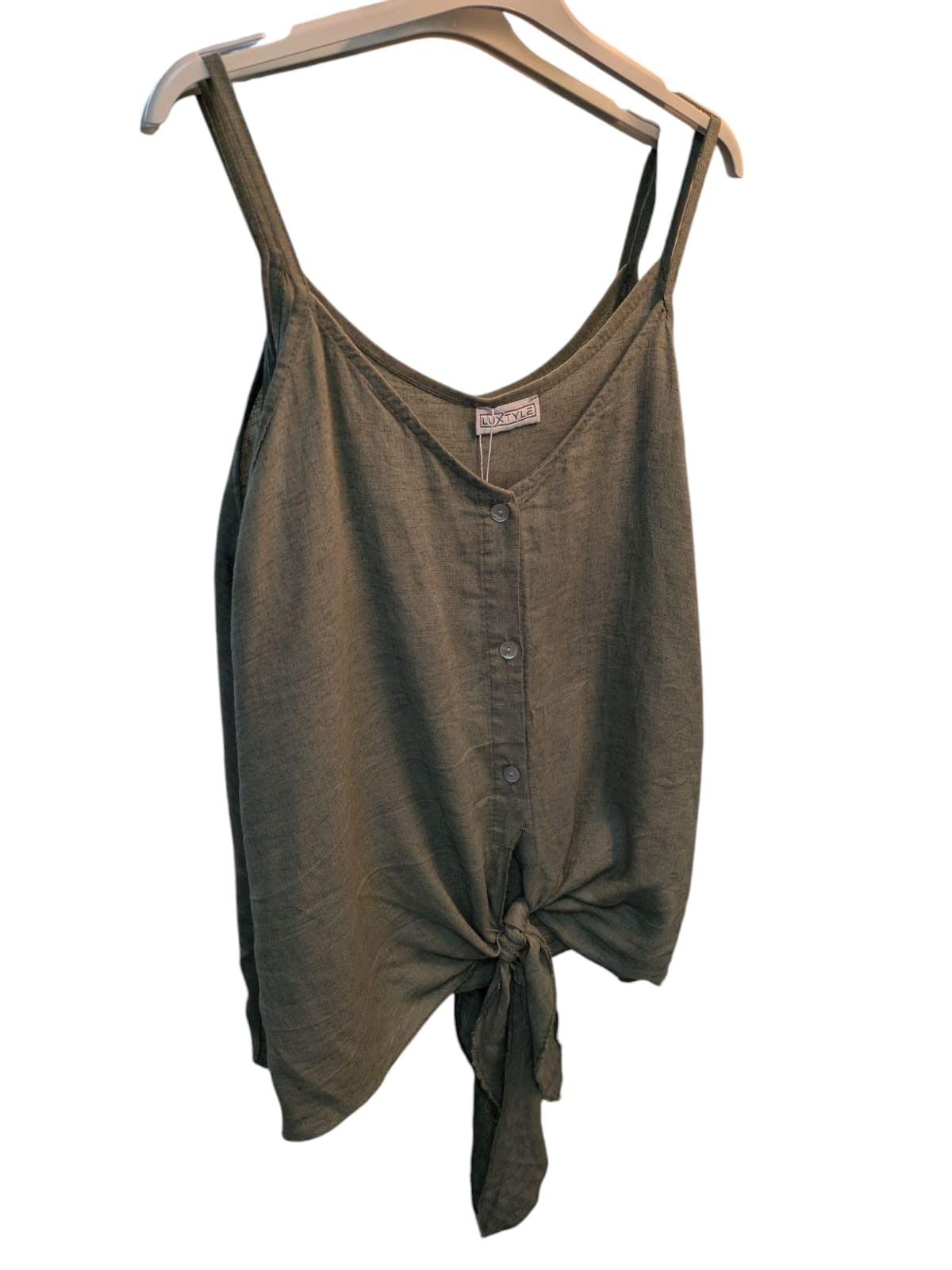 Luxtyle Strappy Tie Front Vest Top | Summer Cami | Sizes Up to 14 | 10 Colours