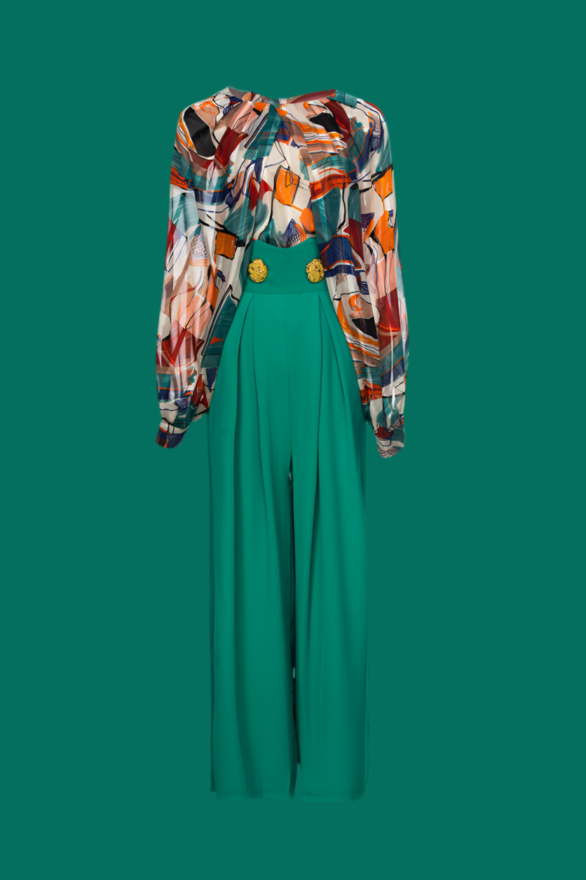 Women's Loose Fitting Luxury 2-pieces Suit, Elegant Top and Trousers Set