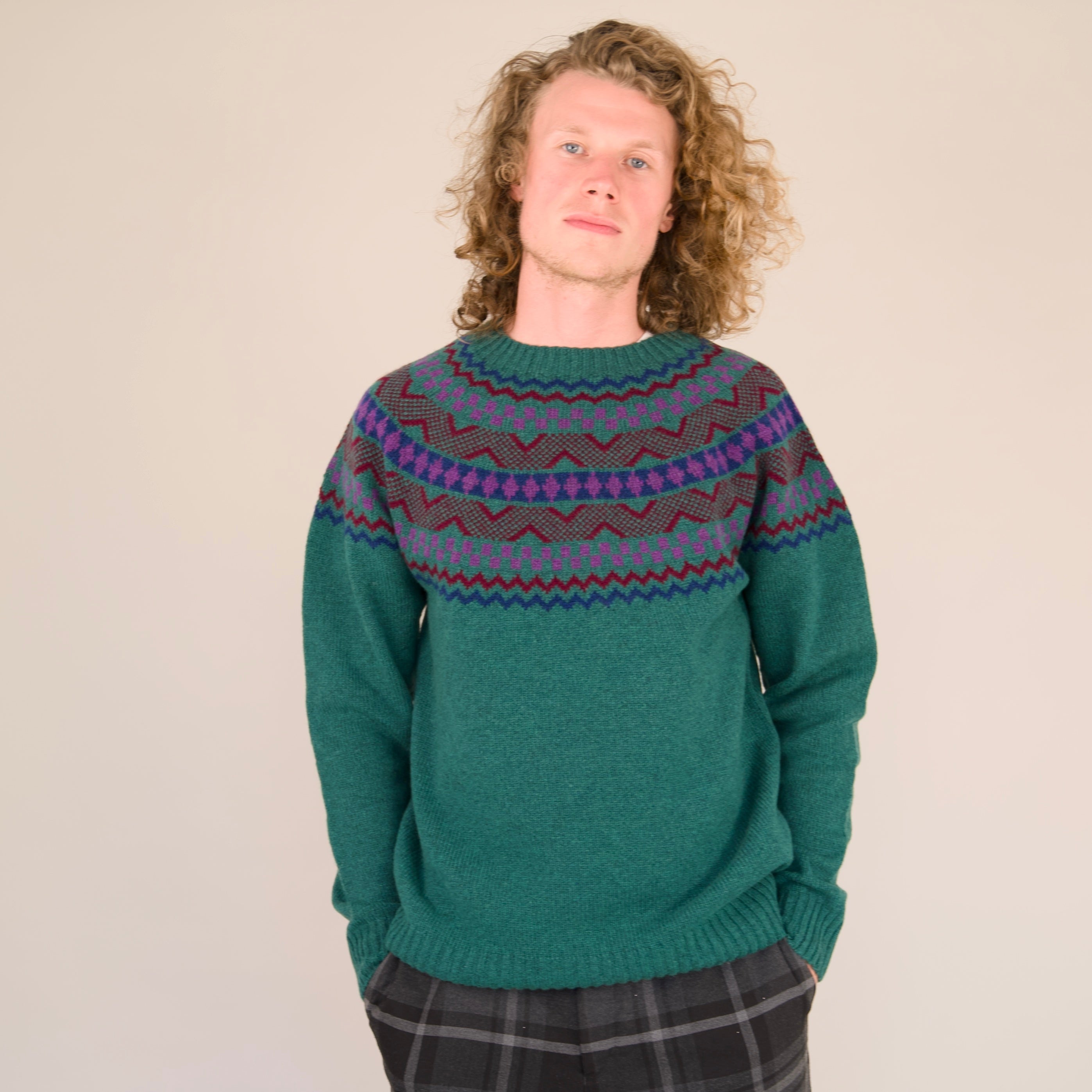Men’s Soho Fair Isle Jumper | Classic British Knitwear | Seamless Yoke Design | Premium Wool Sweater Inspired by Royal Family Style | Heritage Pattern Pullover for Winter