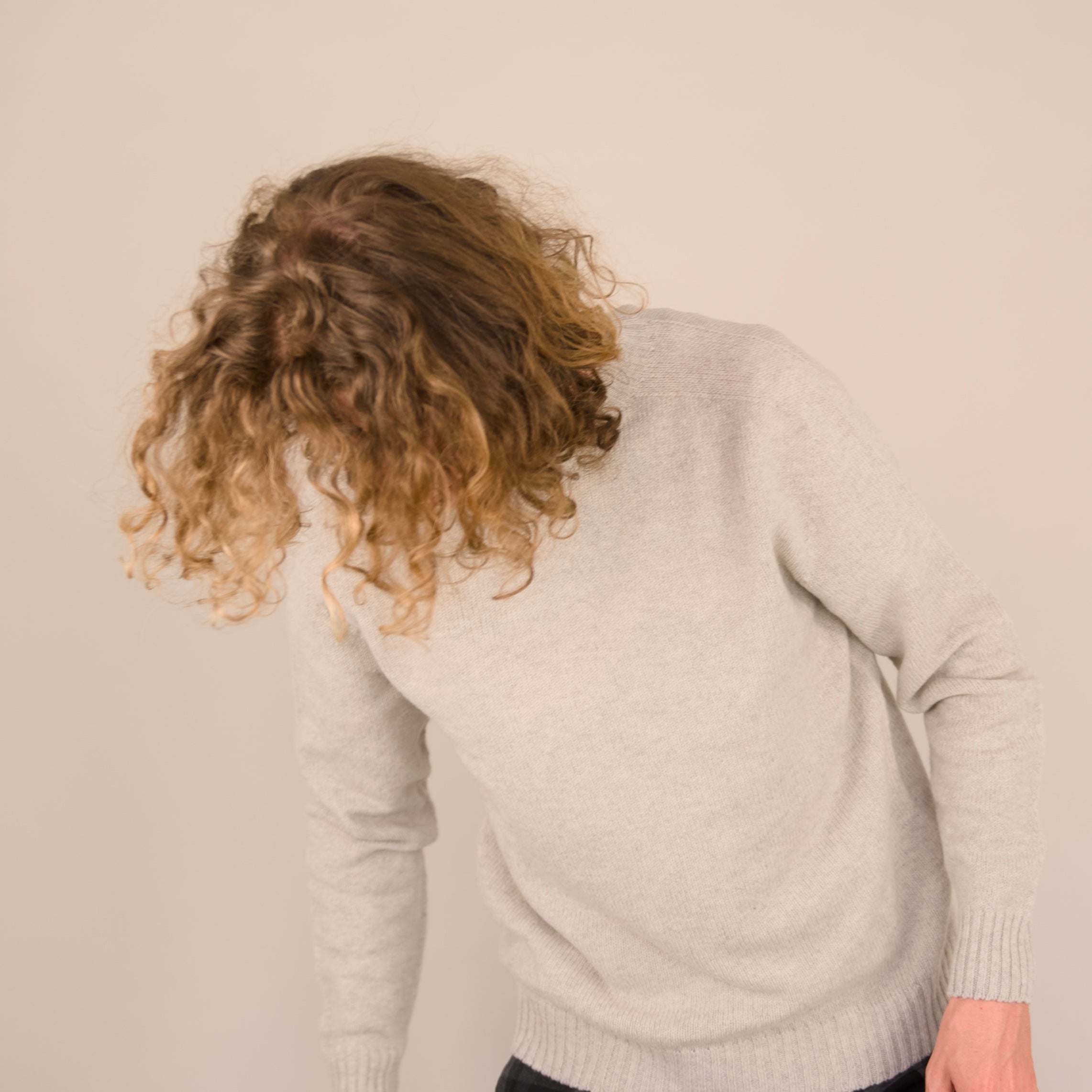 Seamless Crew Jumper – Fossil | 100% Geelong Lambswool | Made in the UK