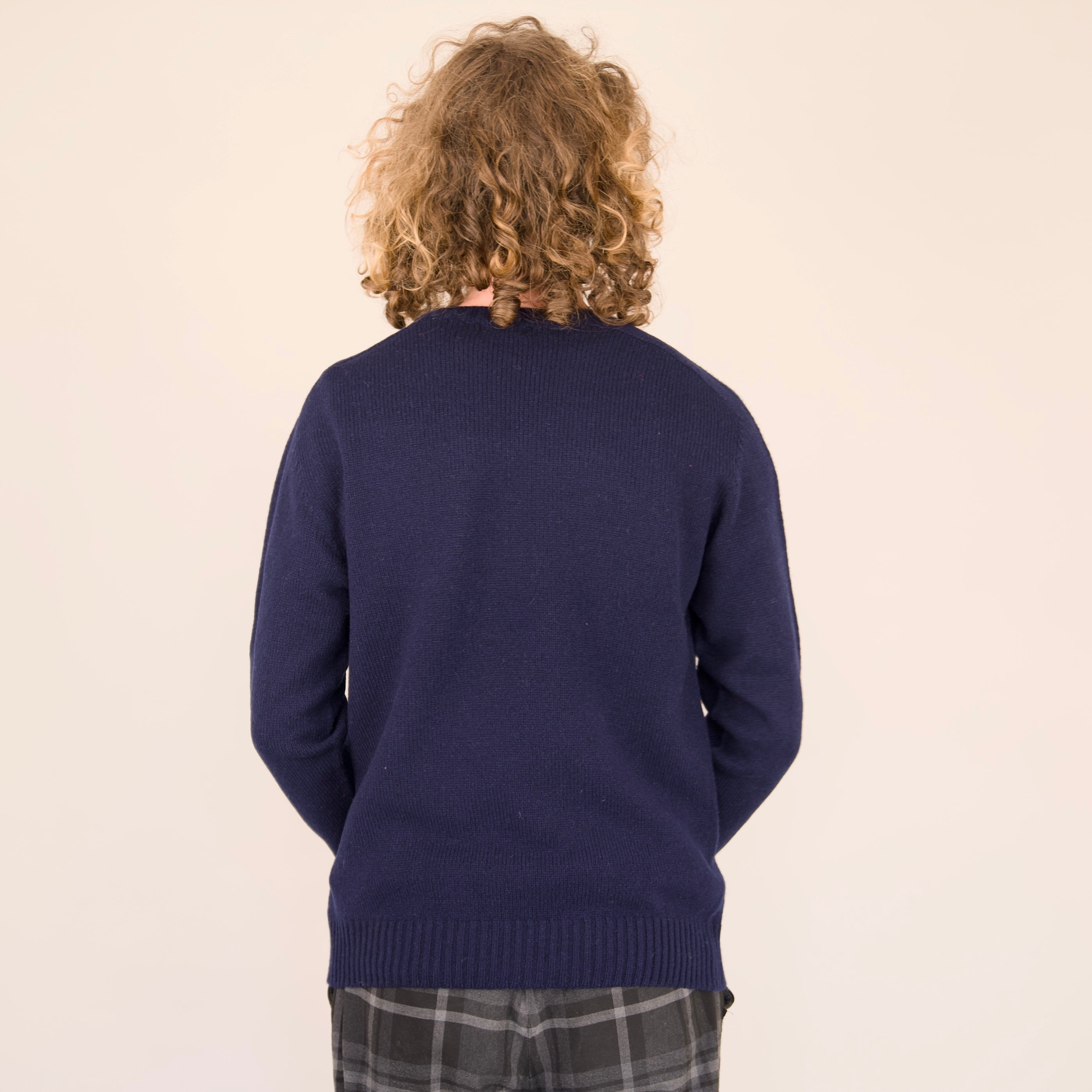 Seamless Crew – Navy | 100% Geelong Lambswool | Made in the UK