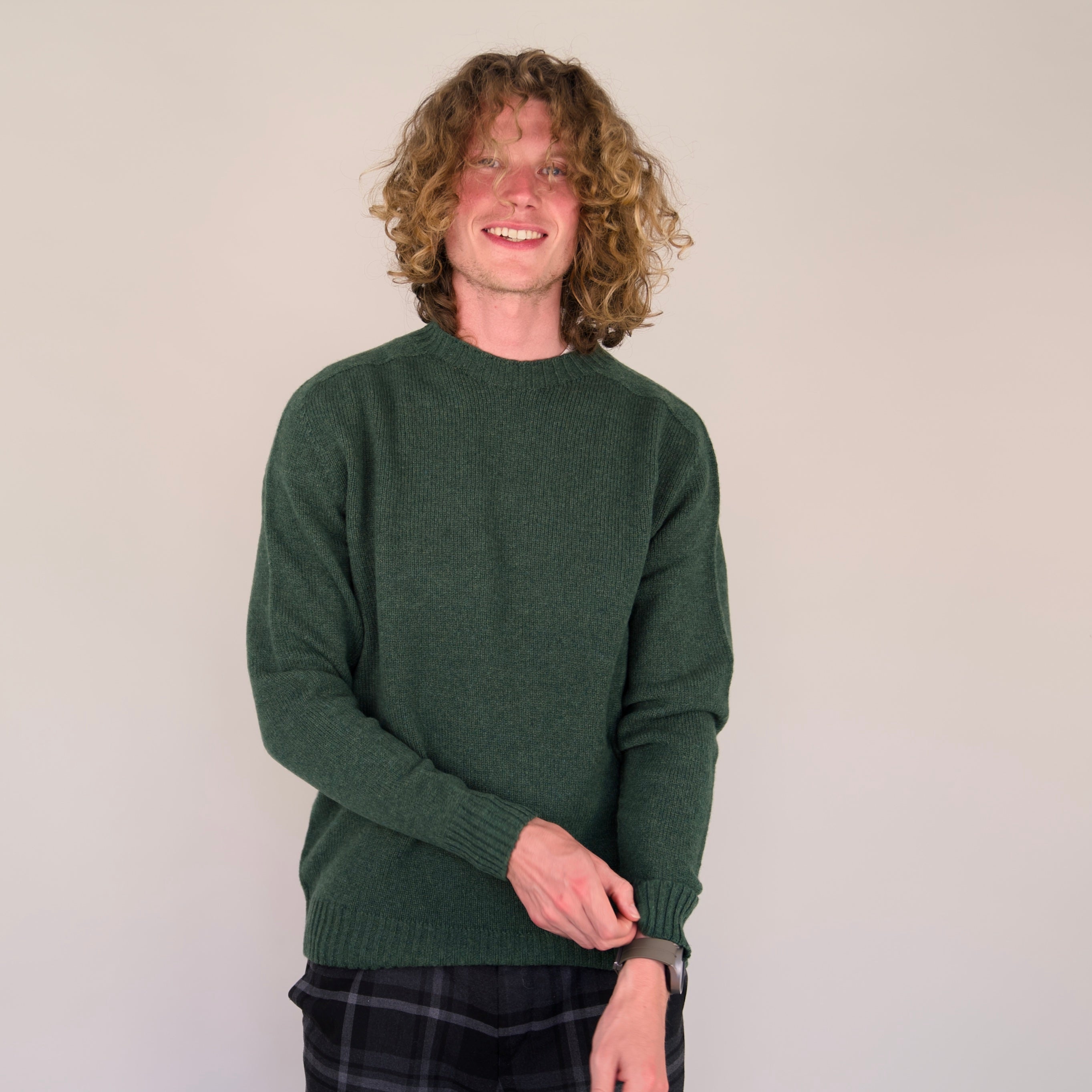 Seamless Crew Jumper – Rosemary | 100% Geelong Lambswool | Made in the UK