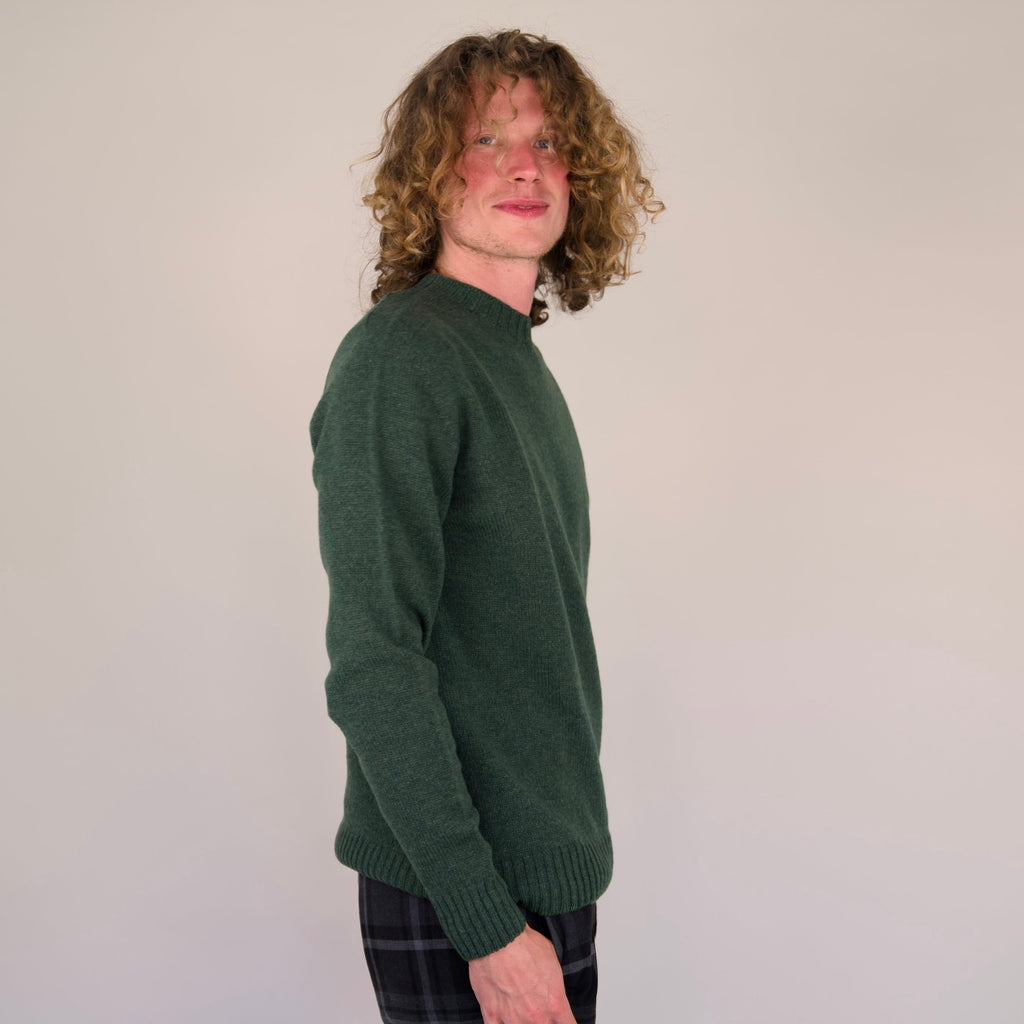 Seamless Crew Jumper – Rosemary | 100% Geelong Lambswool | Made in the UK