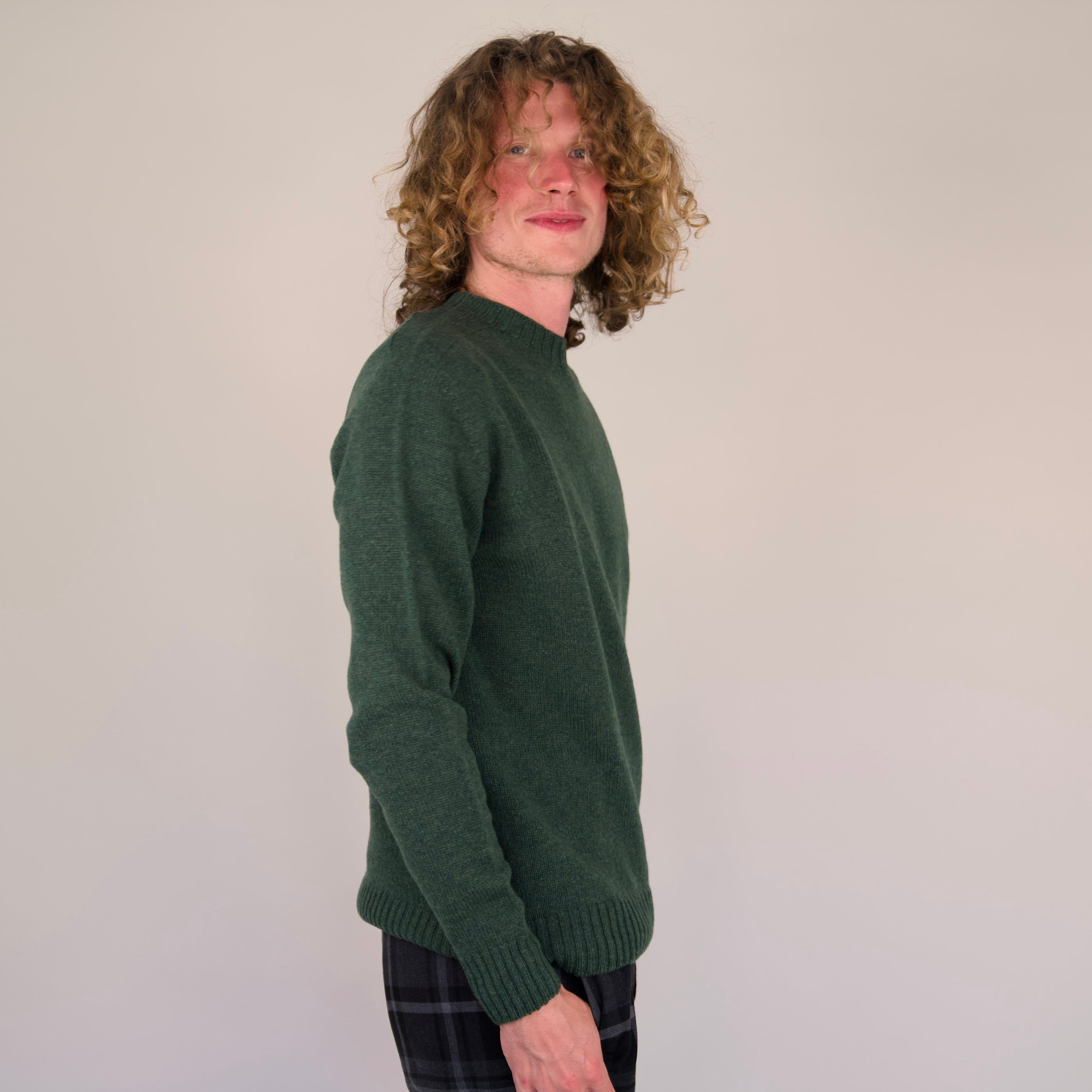 Seamless Crew Jumper – Rosemary | 100% Geelong Lambswool | Made in the UK