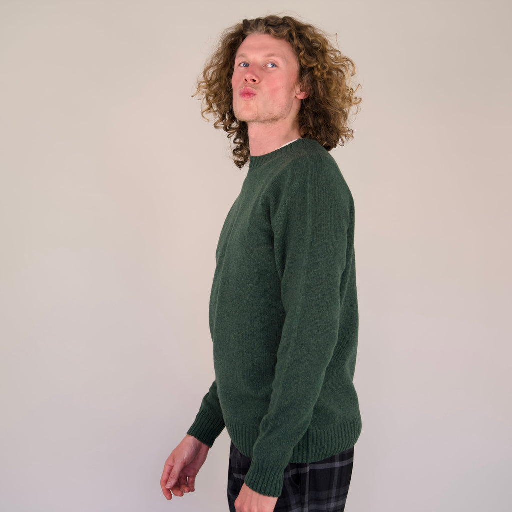 Seamless Crew Jumper – Rosemary | 100% Geelong Lambswool | Made in the UK