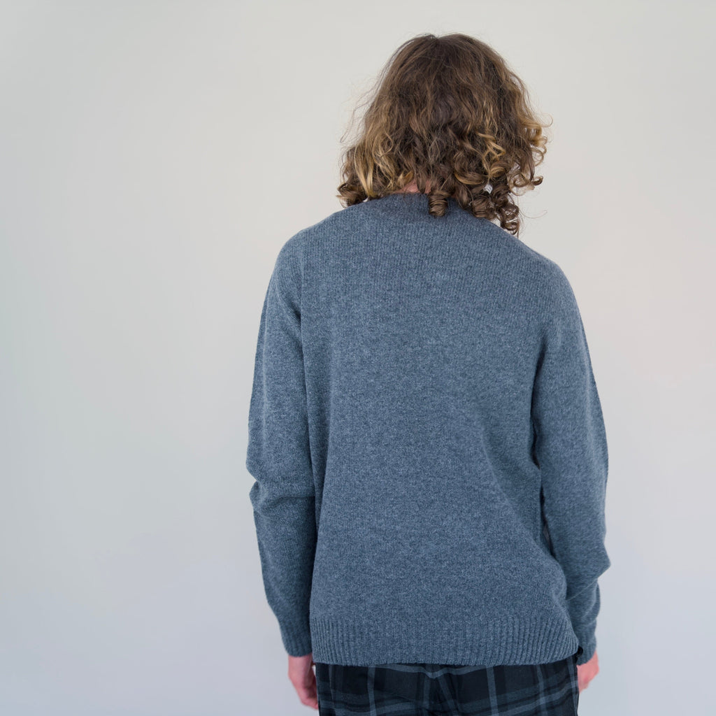 Seamless Crew Jumper - Grey | 100% Geelong Lambswool | Made in the UK
