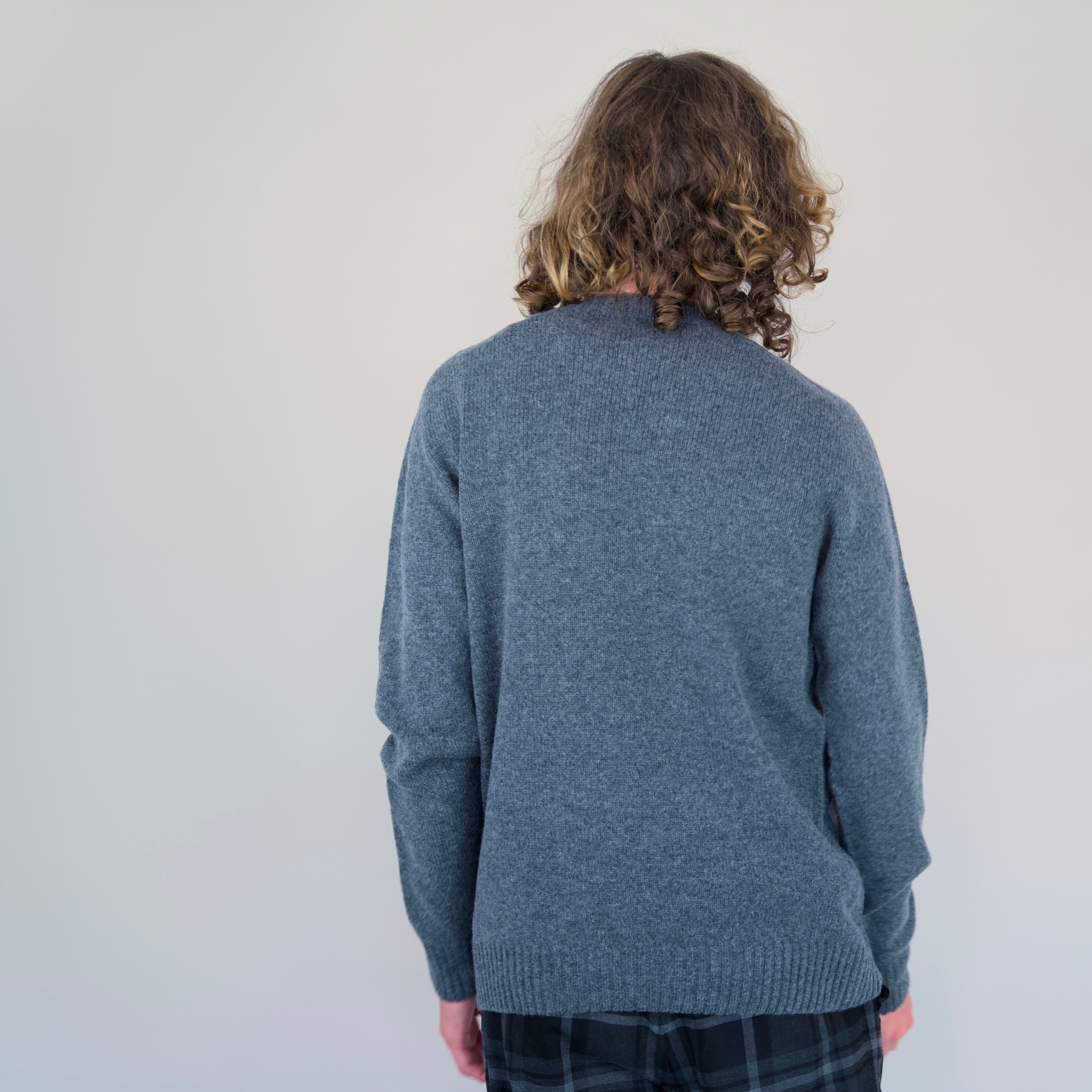 Seamless Crew Jumper - Grey | 100% Geelong Lambswool | Made in the UK