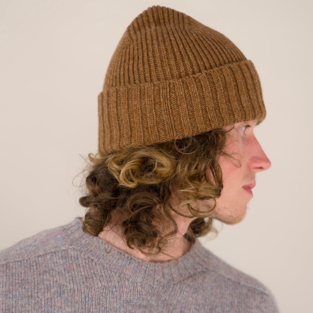 Furrow Hat – 100% Lambswool | Seamless 3D Knitted Beanie | Made in the UK - Driftwood