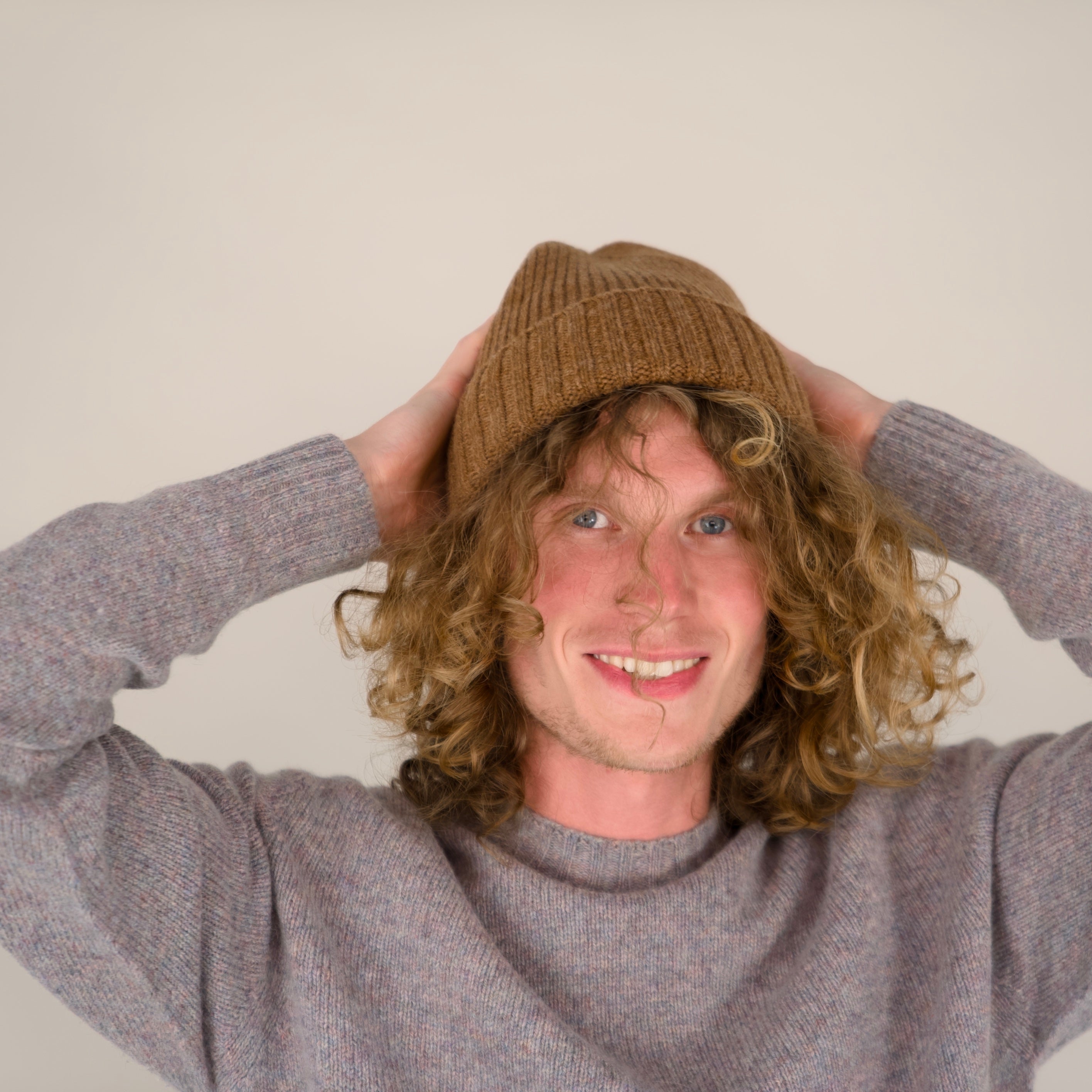 Furrow Hat – 100% Lambswool | Seamless 3D Knitted Beanie | Made in the UK - Driftwood