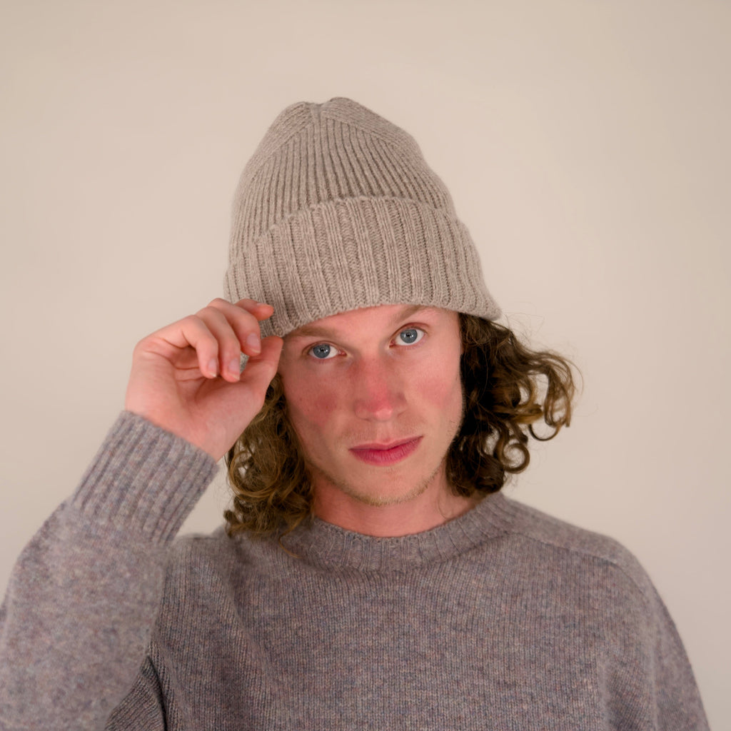 Furrow Hat – 100% Lambswool | Seamless 3D Knitted Beanie | Made in the UK | Cobble