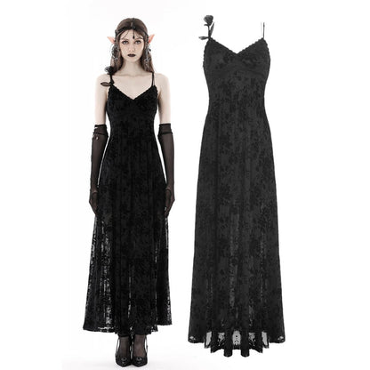 Dark In Love Dahlia Dress – Ankle-Length Floral Strap Midi Dress