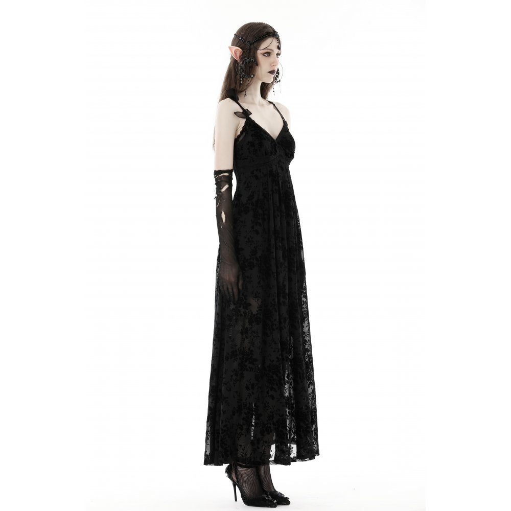 Dark In Love Dahlia Dress – Ankle-Length Floral Strap Midi Dress