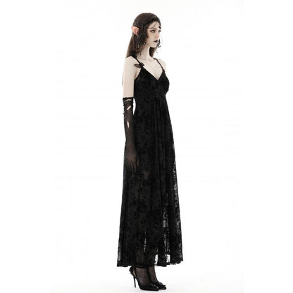 Dark In Love Dahlia Dress – Ankle-Length Floral Strap Midi Dress