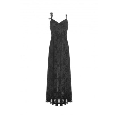 Dark In Love Dahlia Dress – Ankle-Length Floral Strap Midi Dress
