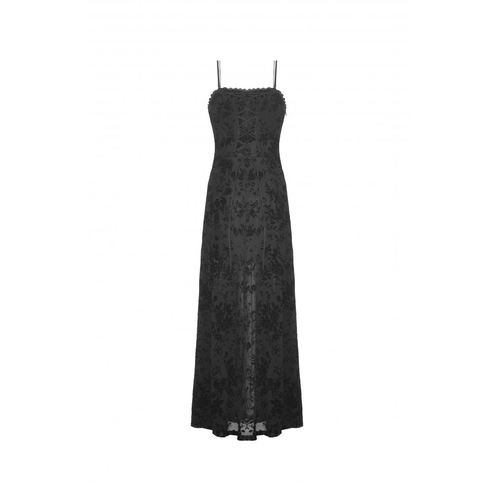 Dark In Love Dahlia Dress – Ankle-Length Floral Strap Midi Dress