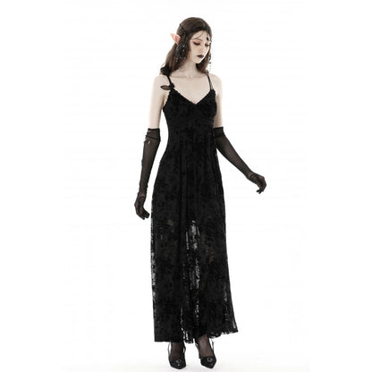 Dark In Love Dahlia Dress – Ankle-Length Floral Strap Midi Dress