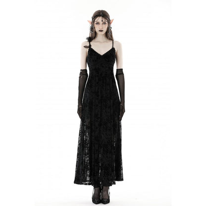 Dark In Love Dahlia Dress – Ankle-Length Floral Strap Midi Dress