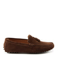 Tasselled Driving Loafers, brown suede - QHA UK