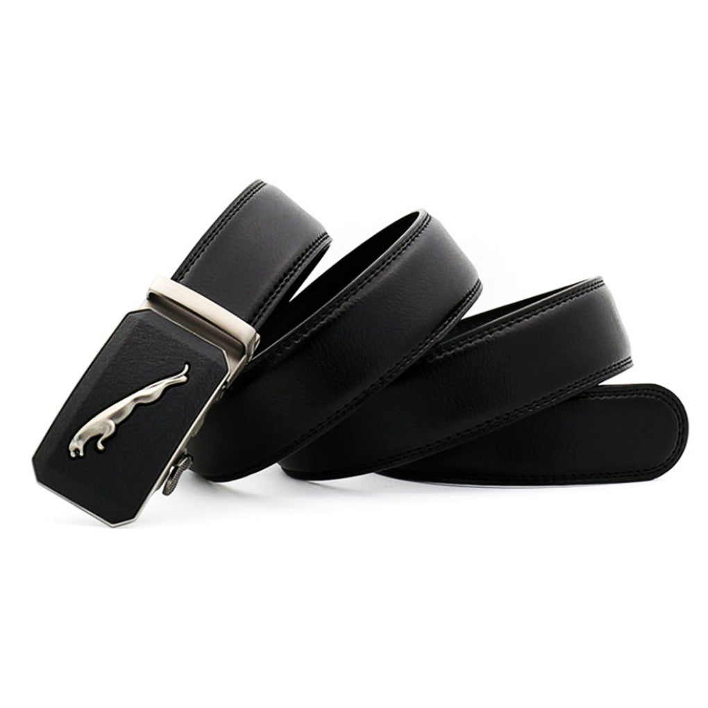 QHA Mens Ratchet Leather Belt Automatic Buckle 35mm Wide Q63