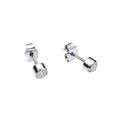 Fred Bennett Smaller Fit Stainless Steel Stud Earrings with CZ
