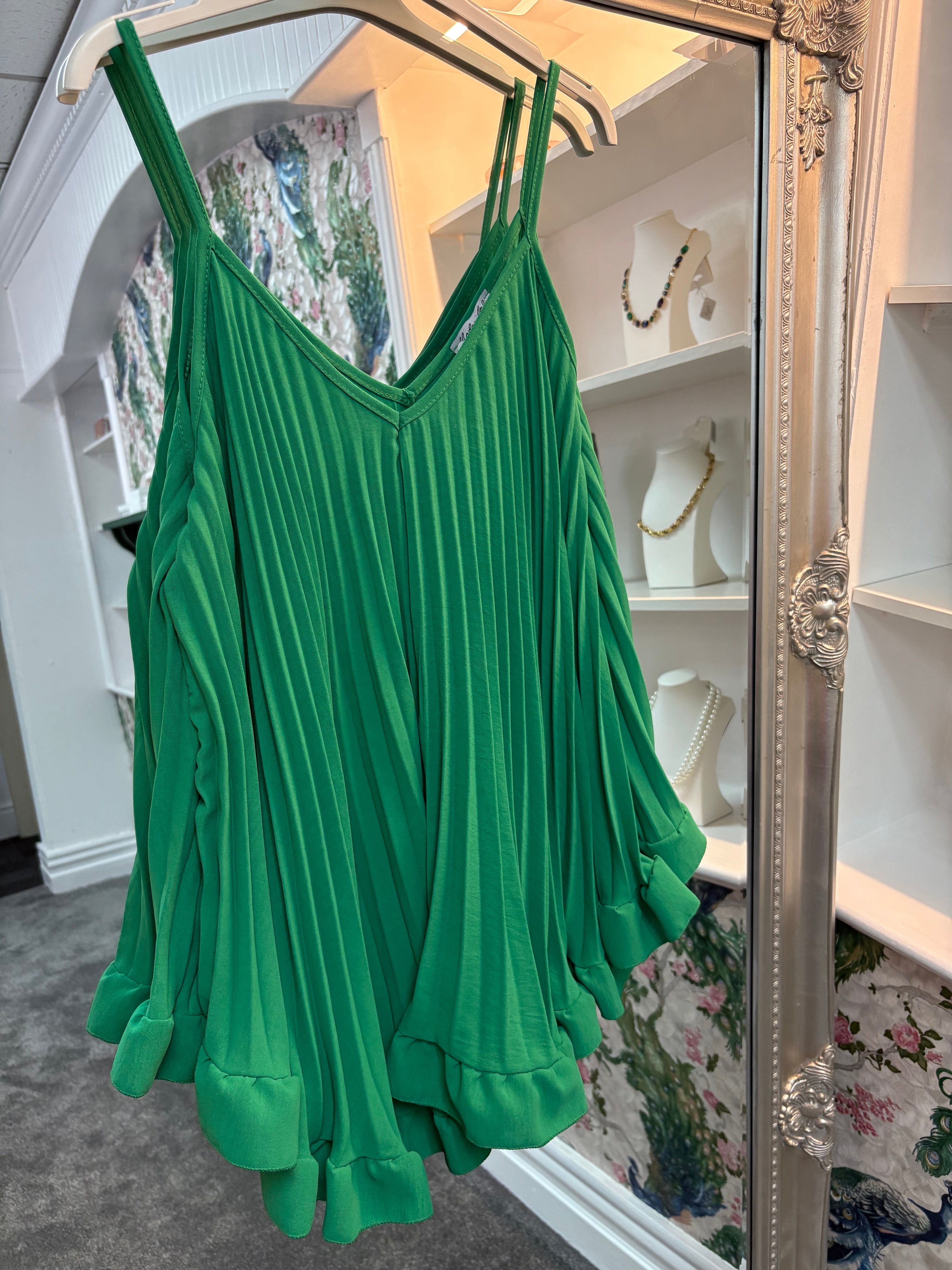 Pleated Strappy Top | Flowy Cami One Size Fits 8–22 | Summer Occasion Wear