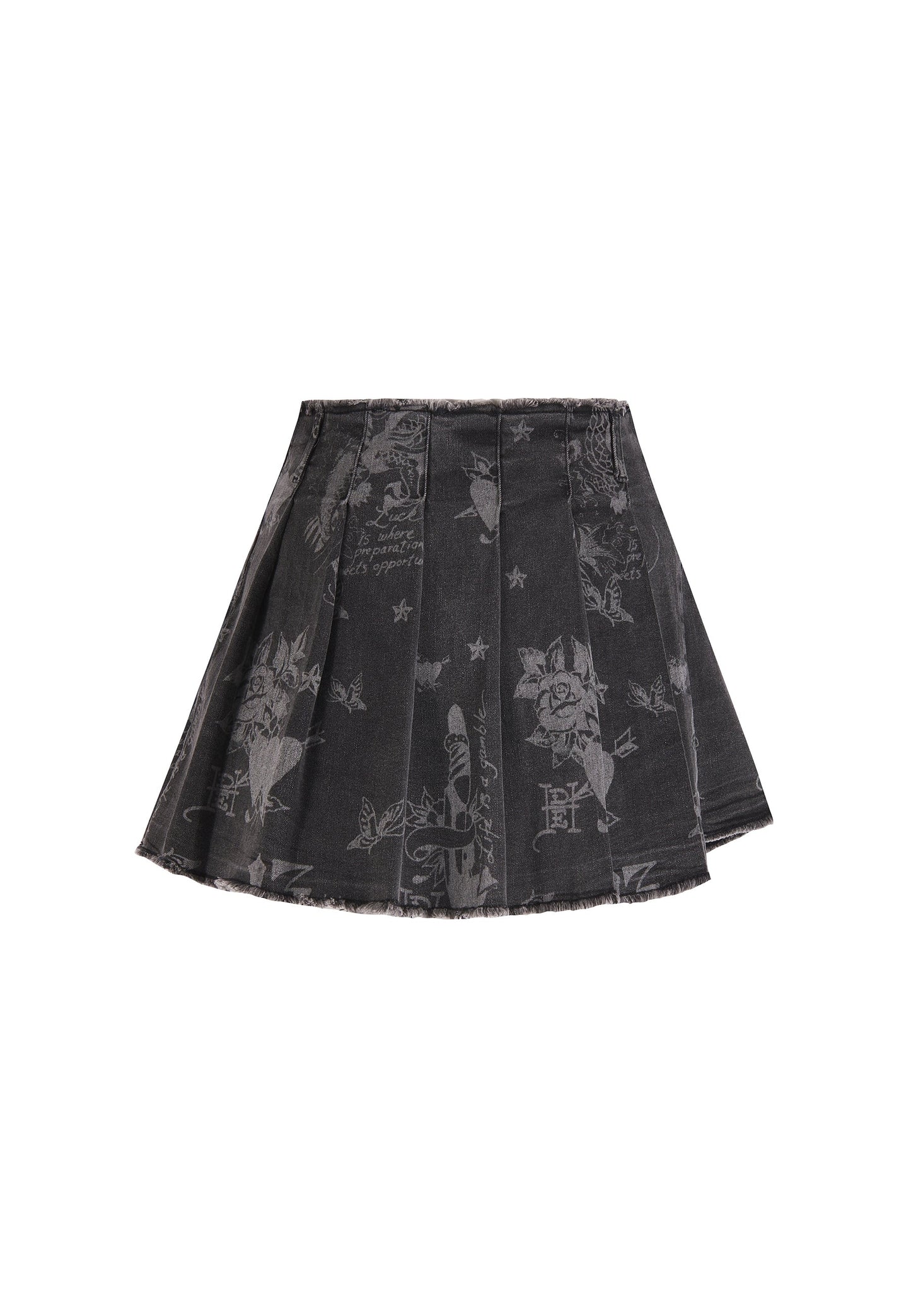 Womens Edh Love Print Skirt - Black