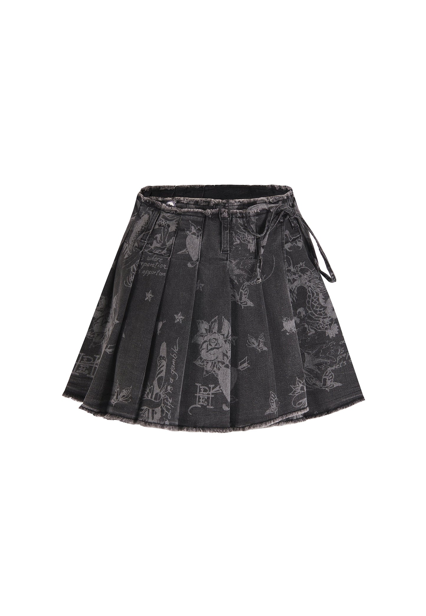 Womens Edh Love Print Skirt - Black