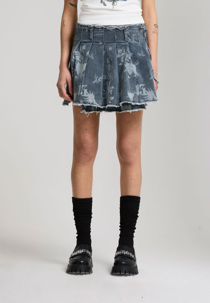 Womens Edh Love Print Skirt - Blue