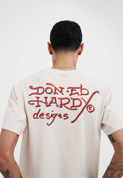 Mens 97 Eagle Diamante T-Shirt - Beige