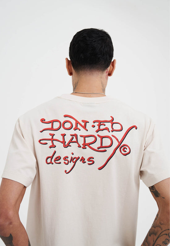 Mens 97 Eagle Diamante T-Shirt - Beige