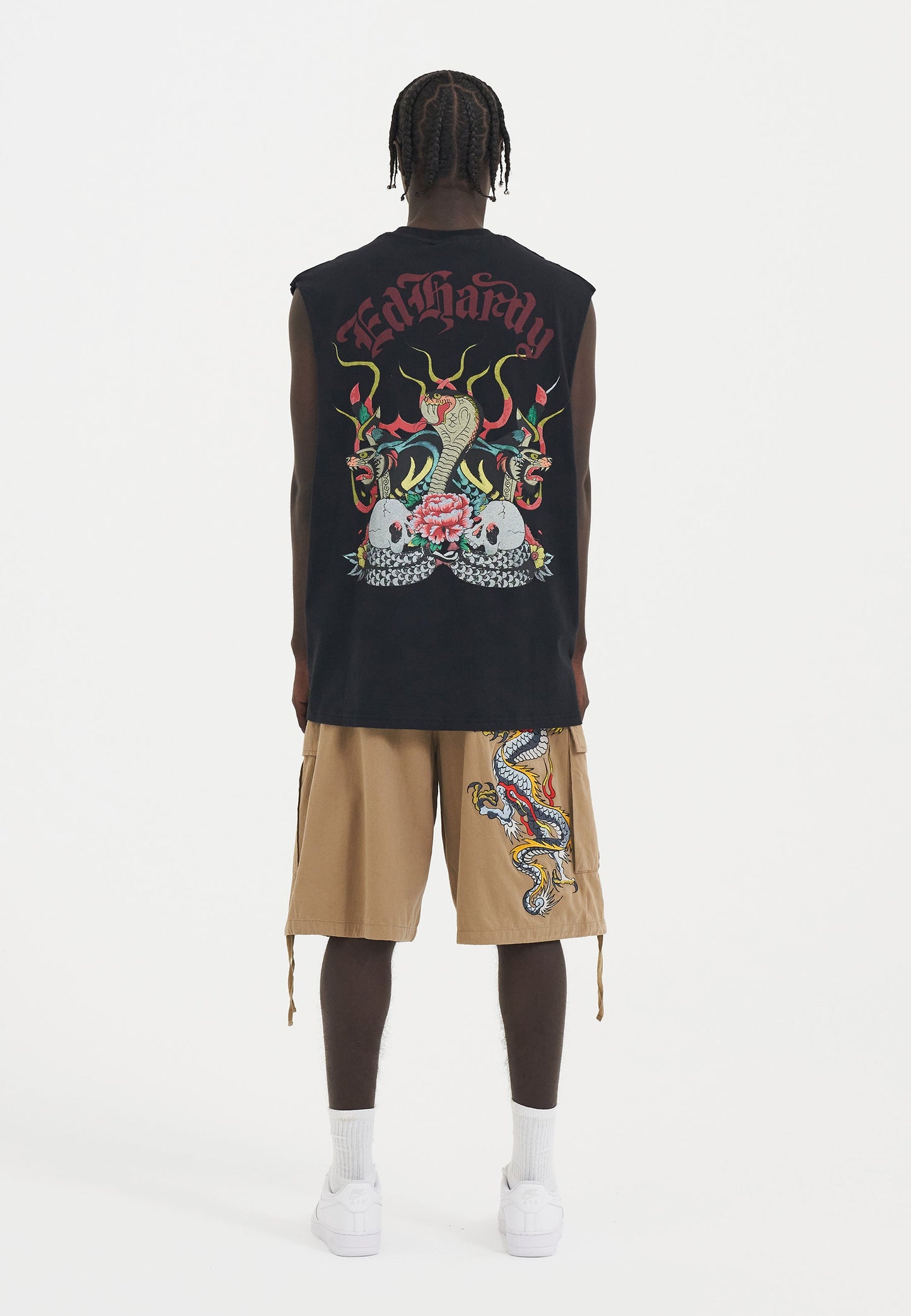 Mens Dragon Crawl Woven Cargo Shorts - Beige