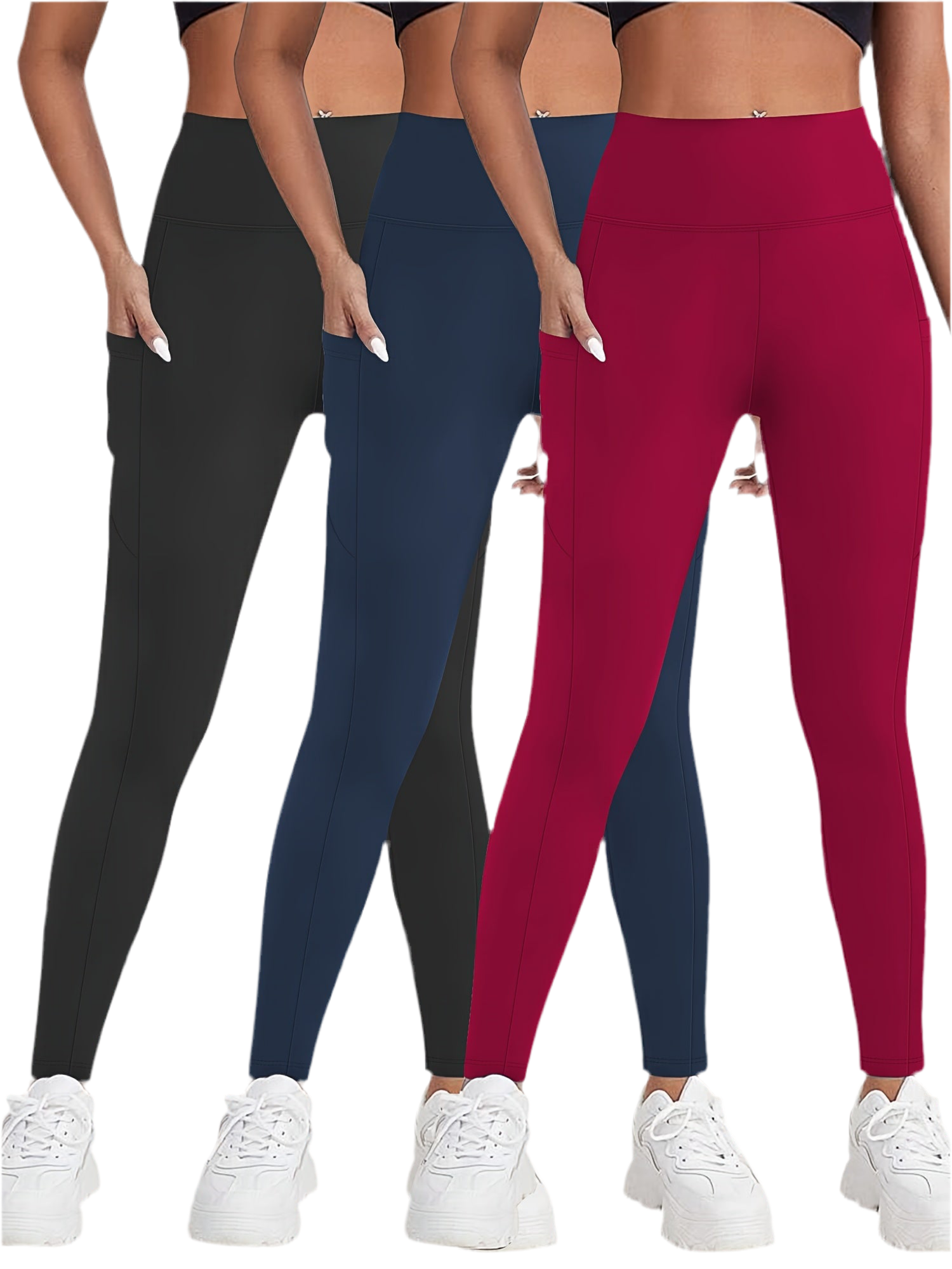High-Waisted Moon Crescent Pocket Nine-Tenths Yoga Leggings