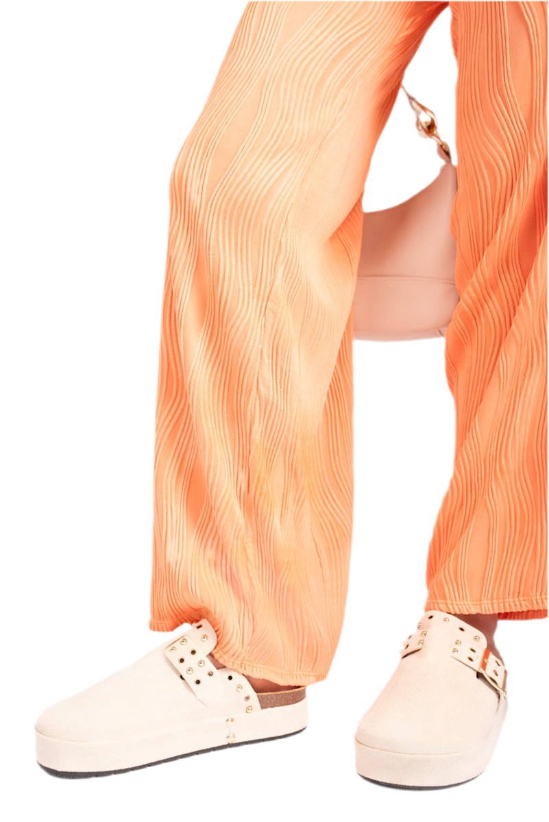 Studded Buckle Slip-On Sandals