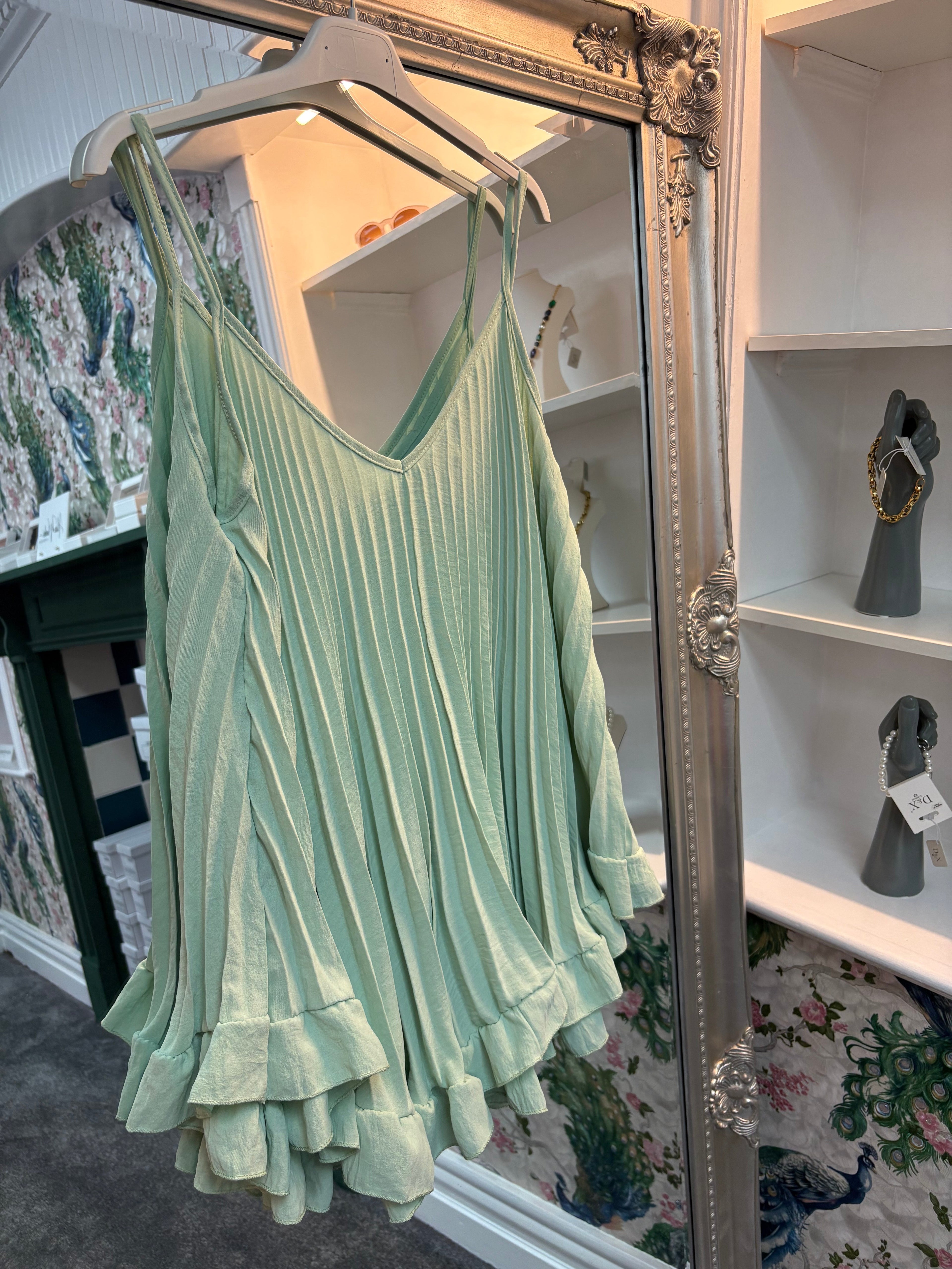 Pleated Strappy Top | Flowy Cami One Size Fits 8–22 | Summer Occasion Wear