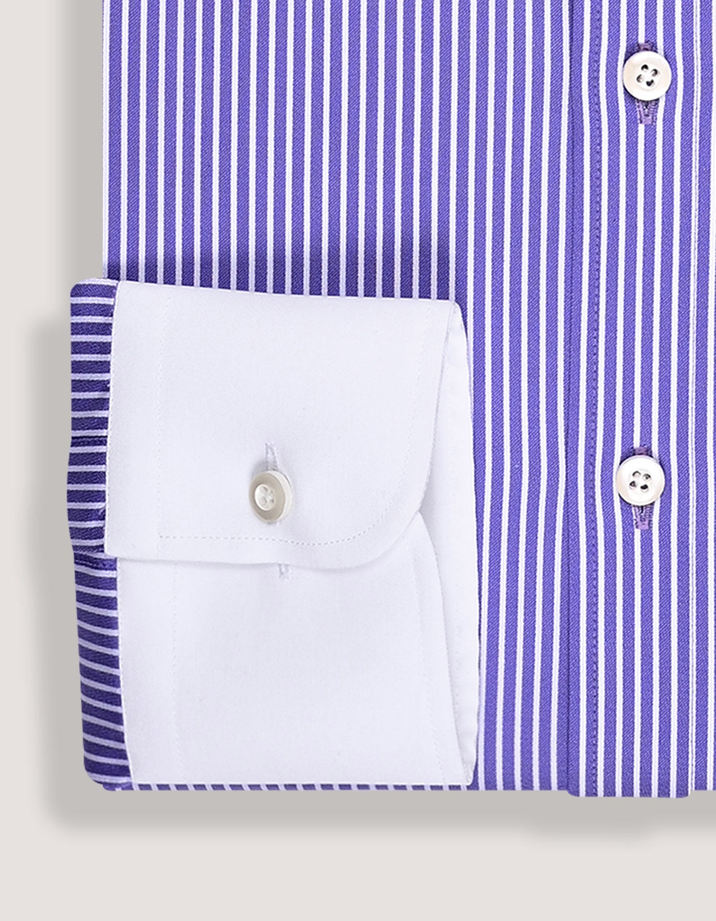 Violet Striped Shirt with Contrast Collar & Cuffs